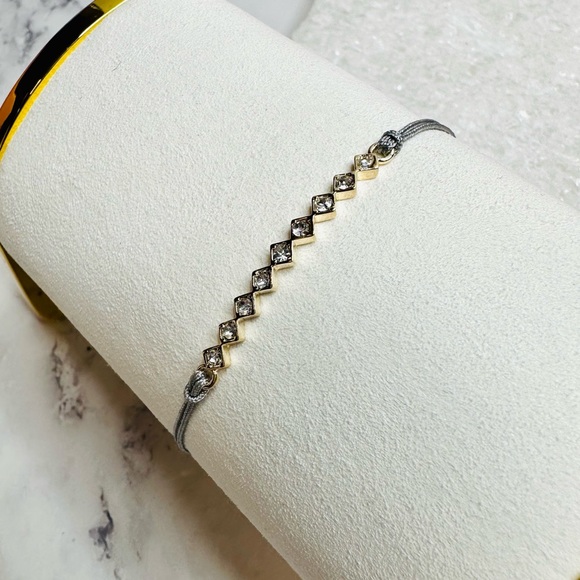 NEW! Jules Smith Delicate Gray Pavé Double-Strand Cord Bracelet - Picture 9 of 17